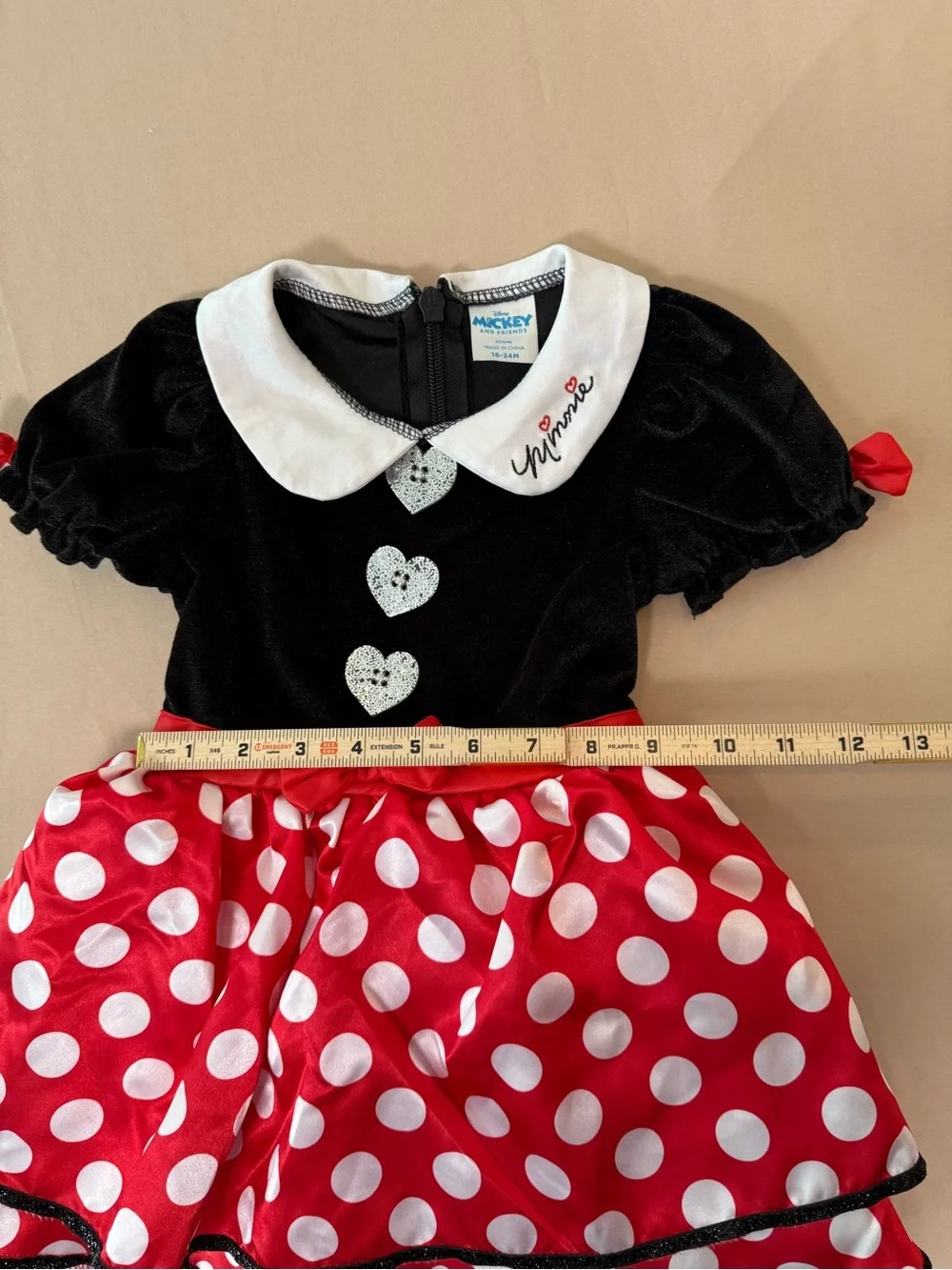 Disney Mickey and Friends Minnie Mouse Dress Costume, Size 18-24 Months.